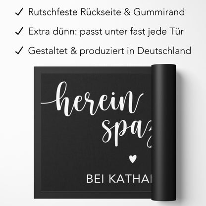 Hereinspaziert Fußmatte personalisiert Einzugsgeschenk Haus Wohnung Einweihungsgeschenk Geschenk Einzug Richtfest für Innen 60x40 cm