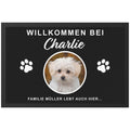 Fußmatte Hund personalisiert Einweihungsgeschenk Wohnung Hunde Geschenk Fußabtreter Haustür Türmatte Schmutzfangmatte für Innen 60x40 cm