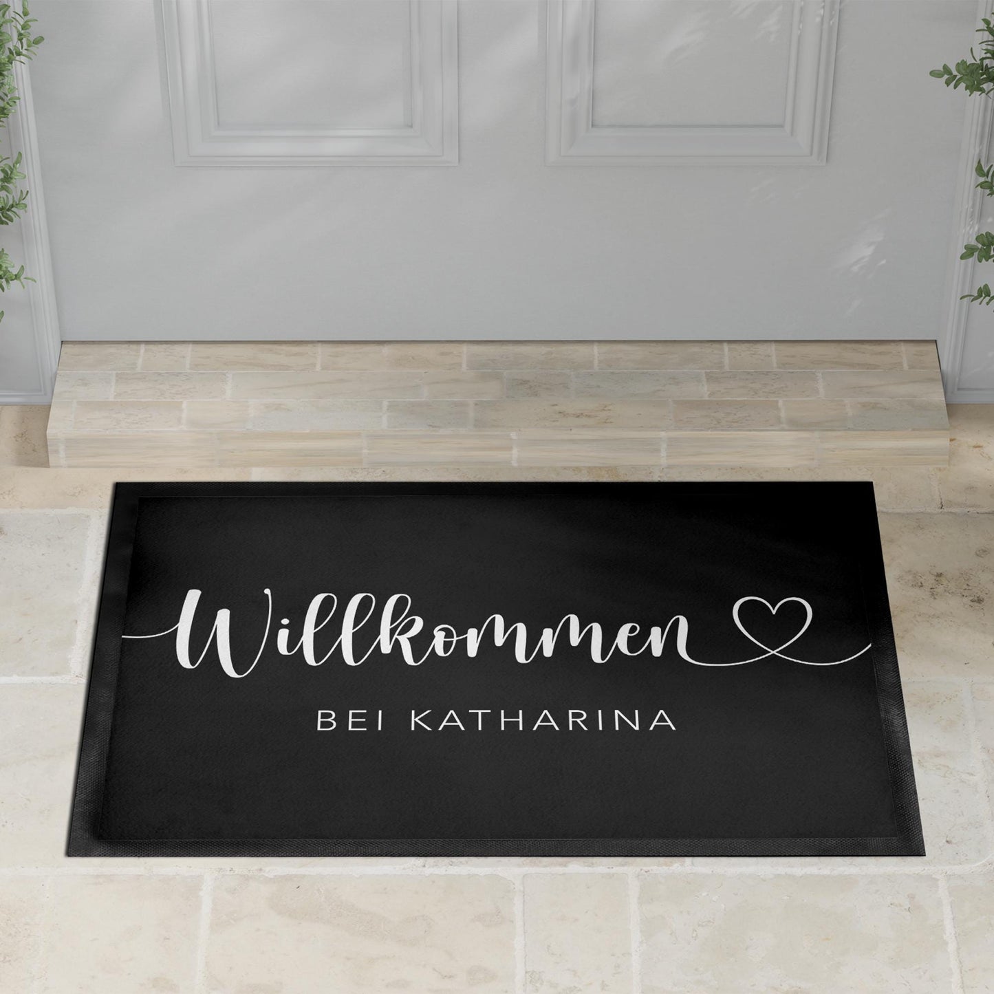Fußmatte personalisiert Willkommen Wohnung Einweihungsgeschenk Geschenk zum Einzug ins Haus Schmutzfangmatte für Innen 60x40 cm