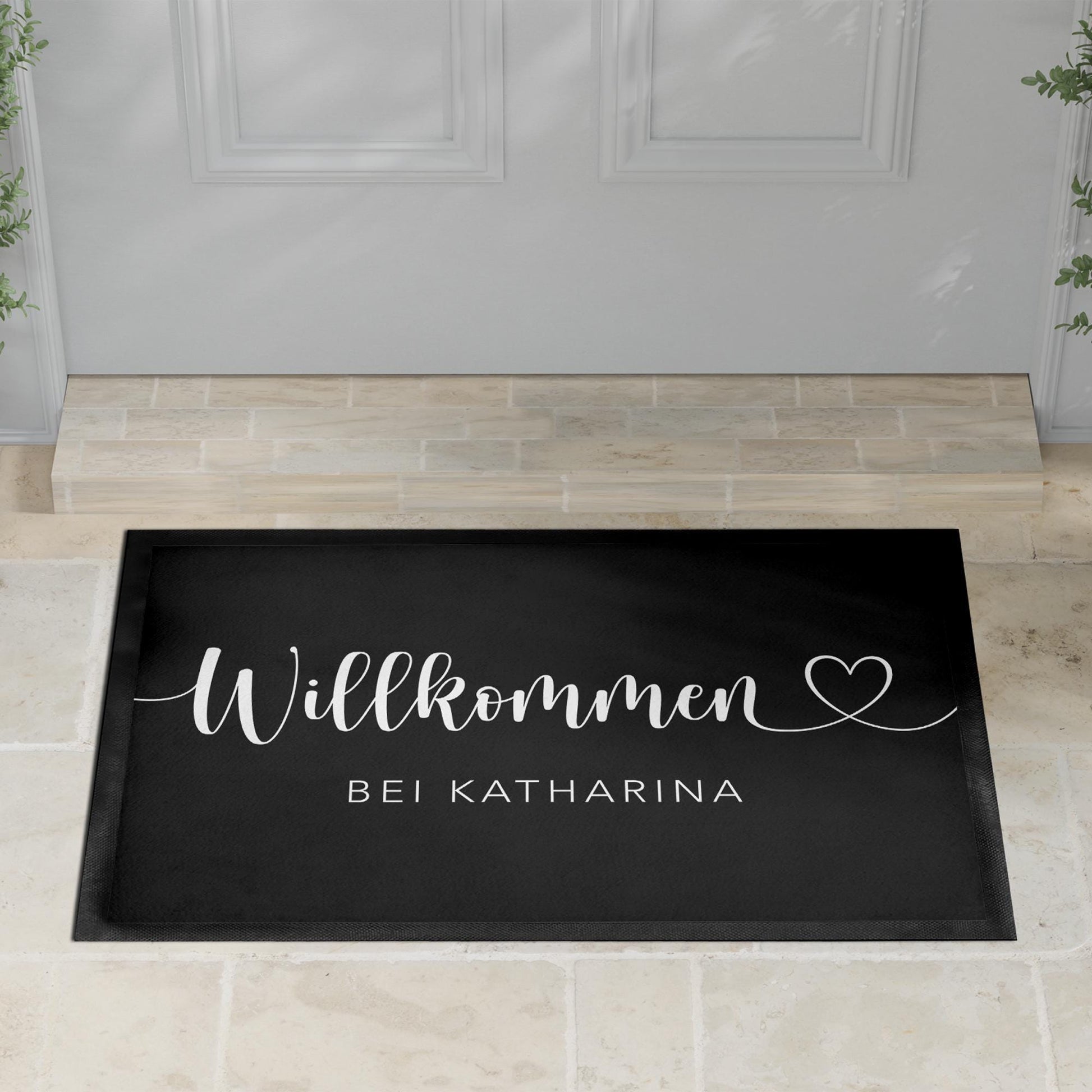 Fußmatte personalisiert Willkommen Wohnung Einweihungsgeschenk Geschenk zum Einzug ins Haus Schmutzfangmatte für Innen 60x40 cm