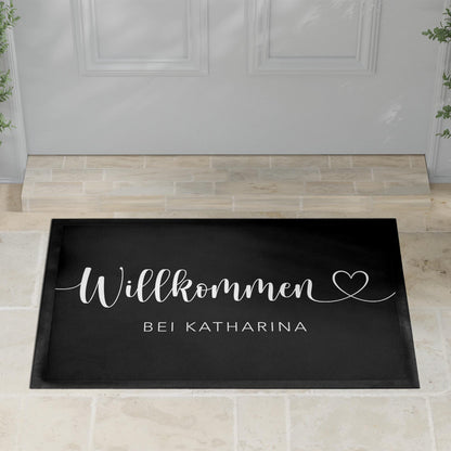 Fußmatte personalisiert Willkommen Wohnung Einweihungsgeschenk Geschenk zum Einzug ins Haus Schmutzfangmatte für Innen 60x40 cm