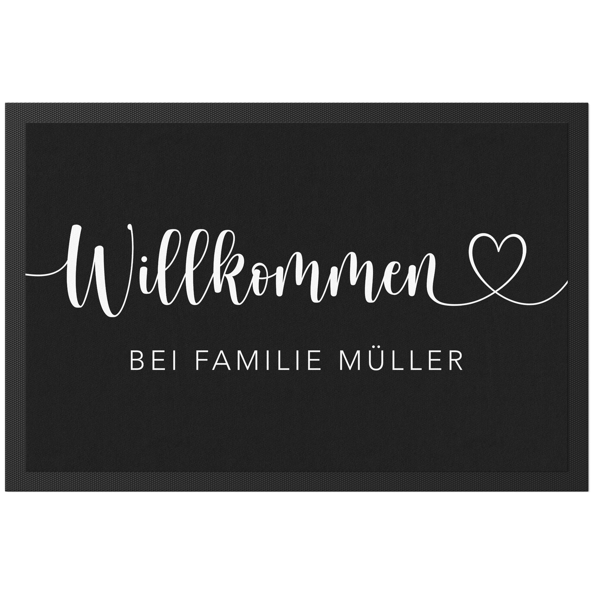 Fußmatte personalisiert Willkommen Wohnung Einweihungsgeschenk Geschenk zum Einzug ins Haus Schmutzfangmatte für Innen 60x40 cm
