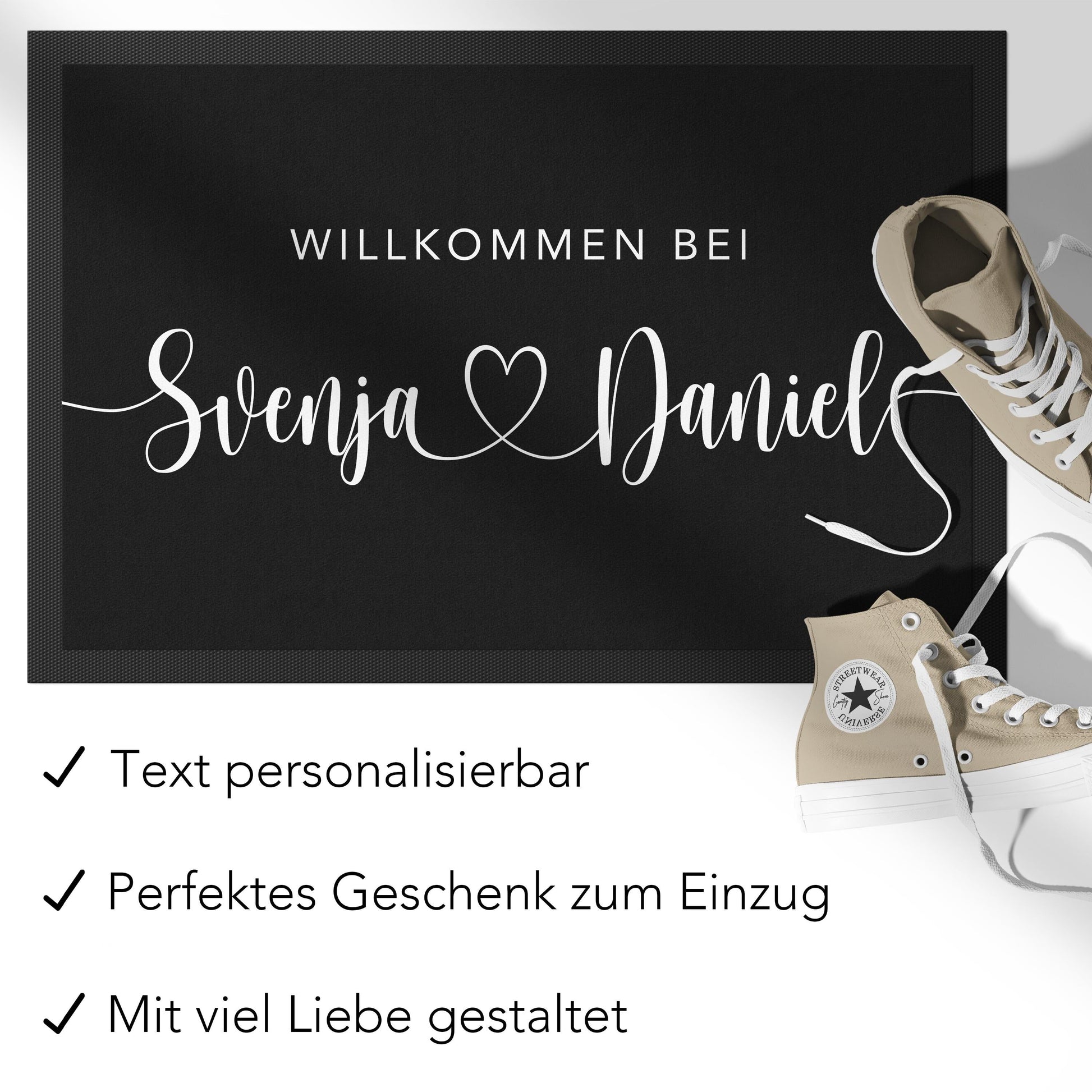 Personalisiert Fußmatte Einzugsgeschenk Wohnung Einweihungsgeschenk Geschenk zum Einzug ins Haus Schmutzfangmatte für Innen 60x40 cm