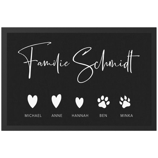 Fußmatte personalisiert Familie Einzugsgeschenk Wohnung Einweihungsgeschenk Geschenk zum Einzug ins Haus Schmutzfangmatte für Innen 60x40 cm