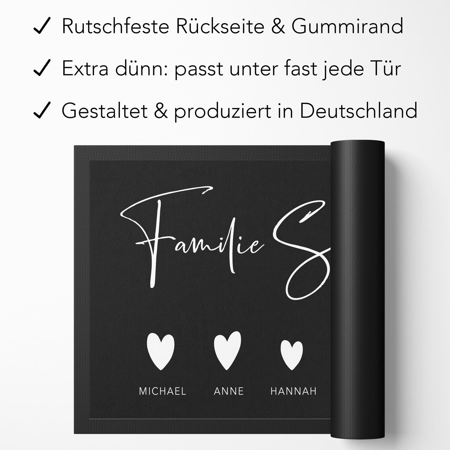 Fußmatte personalisiert Familie Einzugsgeschenk Wohnung Einweihungsgeschenk Geschenk zum Einzug ins Haus Schmutzfangmatte für Innen 60x40 cm