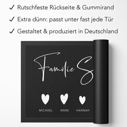 Fußmatte personalisiert Familie Einzugsgeschenk Wohnung Einweihungsgeschenk Geschenk zum Einzug ins Haus Schmutzfangmatte für Innen 60x40 cm