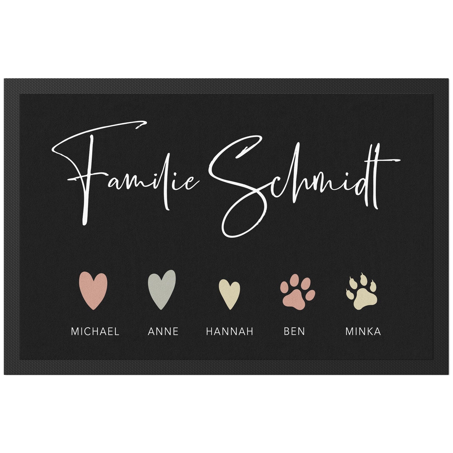 Fußmatte personalisiert Familie Einzugsgeschenk Wohnung Einweihungsgeschenk Geschenk zum Einzug ins Haus Schmutzfangmatte für Innen 60x40 cm