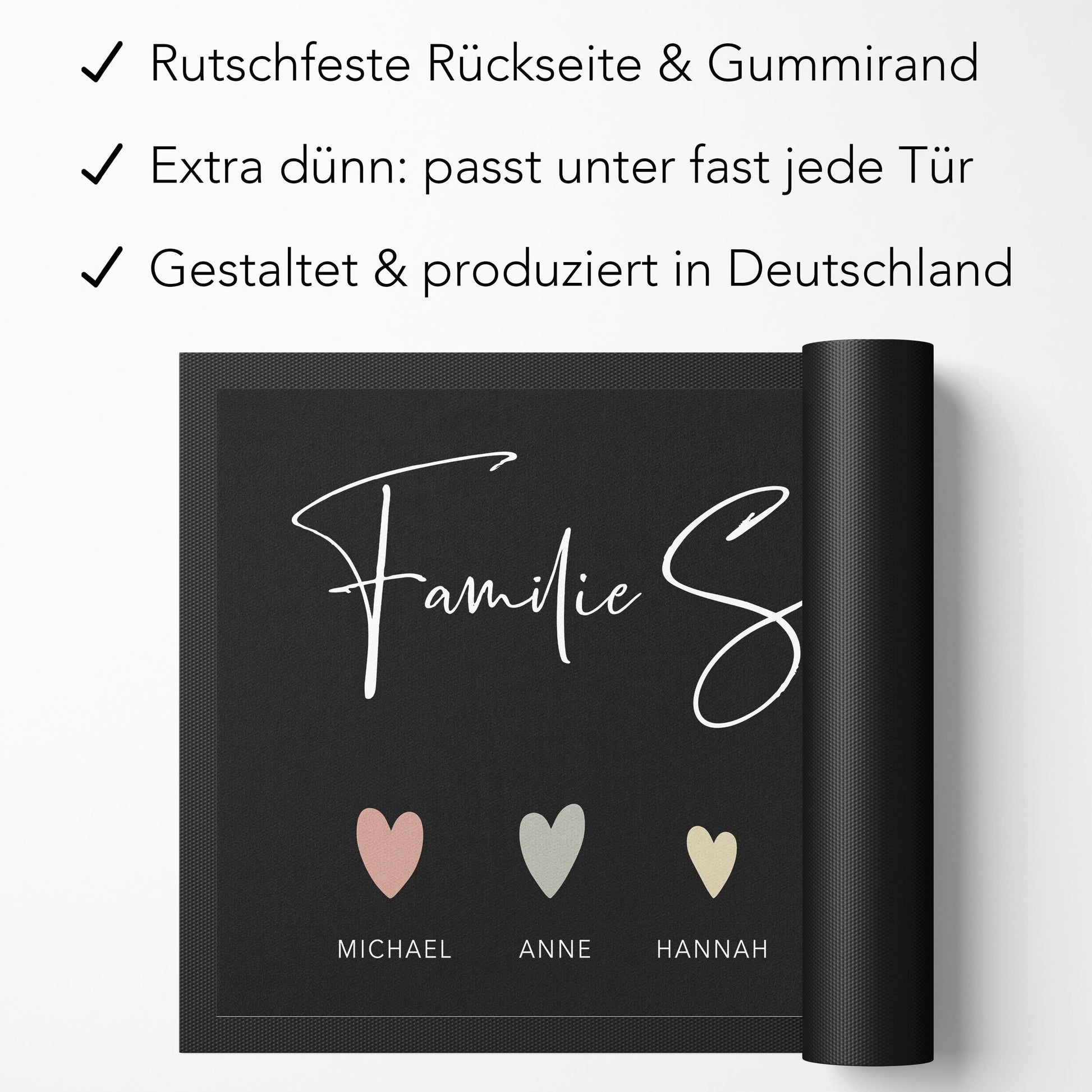 Fußmatte personalisiert Familie Einzugsgeschenk Wohnung Einweihungsgeschenk Geschenk zum Einzug ins Haus Schmutzfangmatte für Innen 60x40 cm