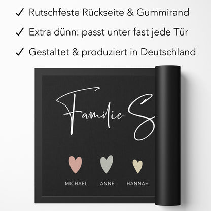 Fußmatte personalisiert Familie Einzugsgeschenk Wohnung Einweihungsgeschenk Geschenk zum Einzug ins Haus Schmutzfangmatte für Innen 60x40 cm