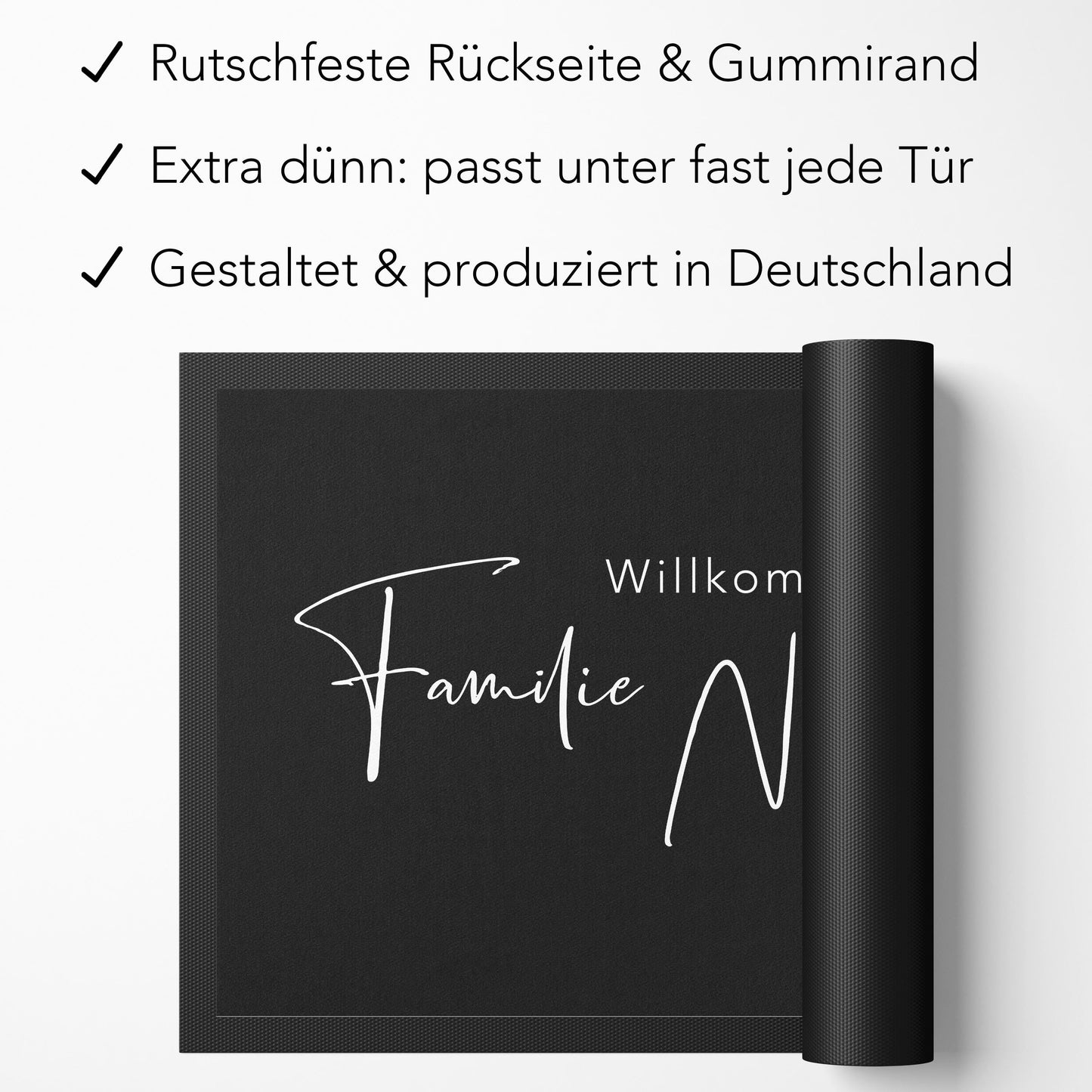 Fußmatte Familie personalisiert Willkommen Wohnung Einweihungsgeschenk Geschenk zum Einzug ins Haus Schmutzfangmatte für Innen 60x40 cm