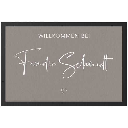 Fußmatte Familie personalisiert Willkommen Wohnung Einweihungsgeschenk Geschenk zum Einzug Richtfest Schmutzfangmatte für Innen 60x40 cm