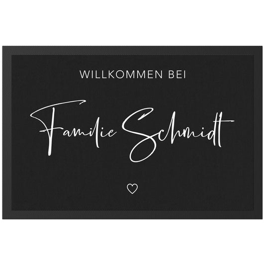 Fußmatte Familie personalisiert Willkommen Wohnung Einweihungsgeschenk Geschenk zum Einzug Richtfest Schmutzfangmatte für Innen 60x40 cm