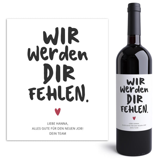 Abschiedsgeschenk Kollegen Weinetiketten personalisiert Kollegin Abschied Jobwechsel Geschenk Etiketten selbstklebend 2 Stück | 10x12 cm