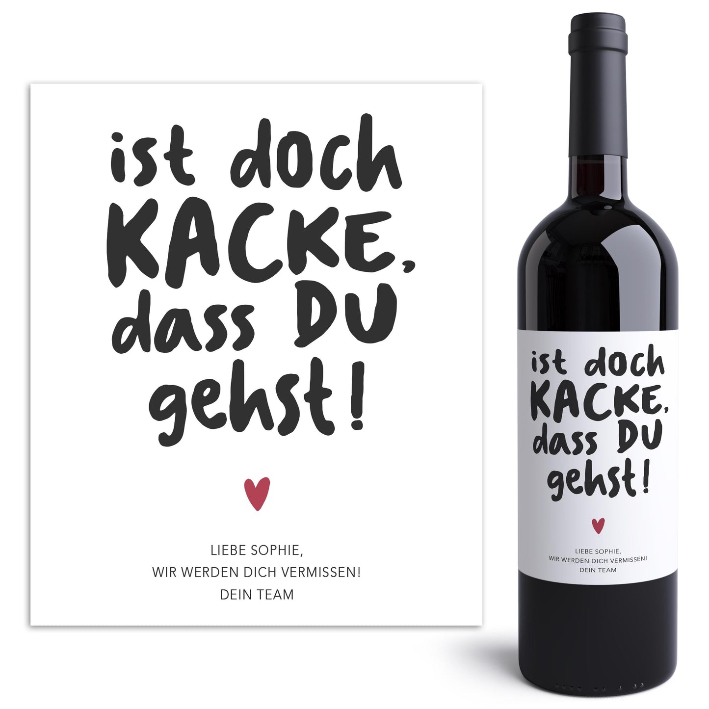 Abschiedsgeschenk Kollegen Weinetiketten personalisiert Kollegin Abschied Jobwechsel Geschenk Etiketten selbstklebend 2 Stück | 10x12 cm