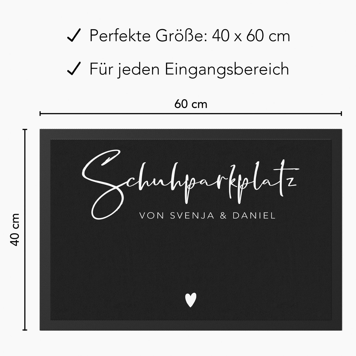 Schuhparkplatz Fußmatte personalisiert Schuhmatte Geschenk Familie Einzugsgeschenk Wohnung Fußabtreter Schmutzfangmatte für Innen 60x40 cm