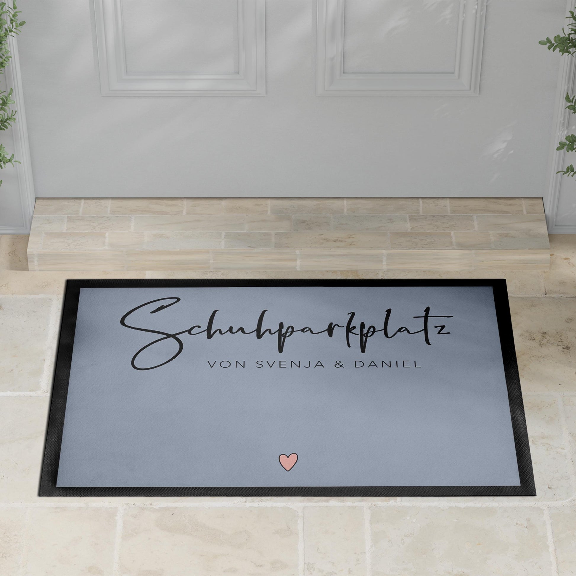 Schuhparkplatz Fußmatte personalisiert Schuhmatte Geschenk Familie Einzugsgeschenk Wohnung Fußabtreter Schmutzfangmatte für Innen 60x40 cm