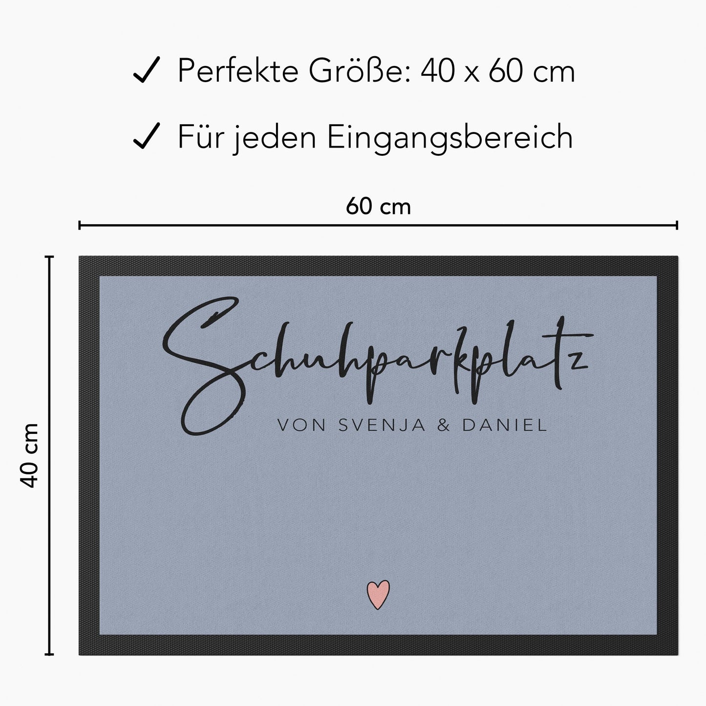Schuhparkplatz Fußmatte personalisiert Schuhmatte Geschenk Familie Einzugsgeschenk Wohnung Fußabtreter Schmutzfangmatte für Innen 60x40 cm