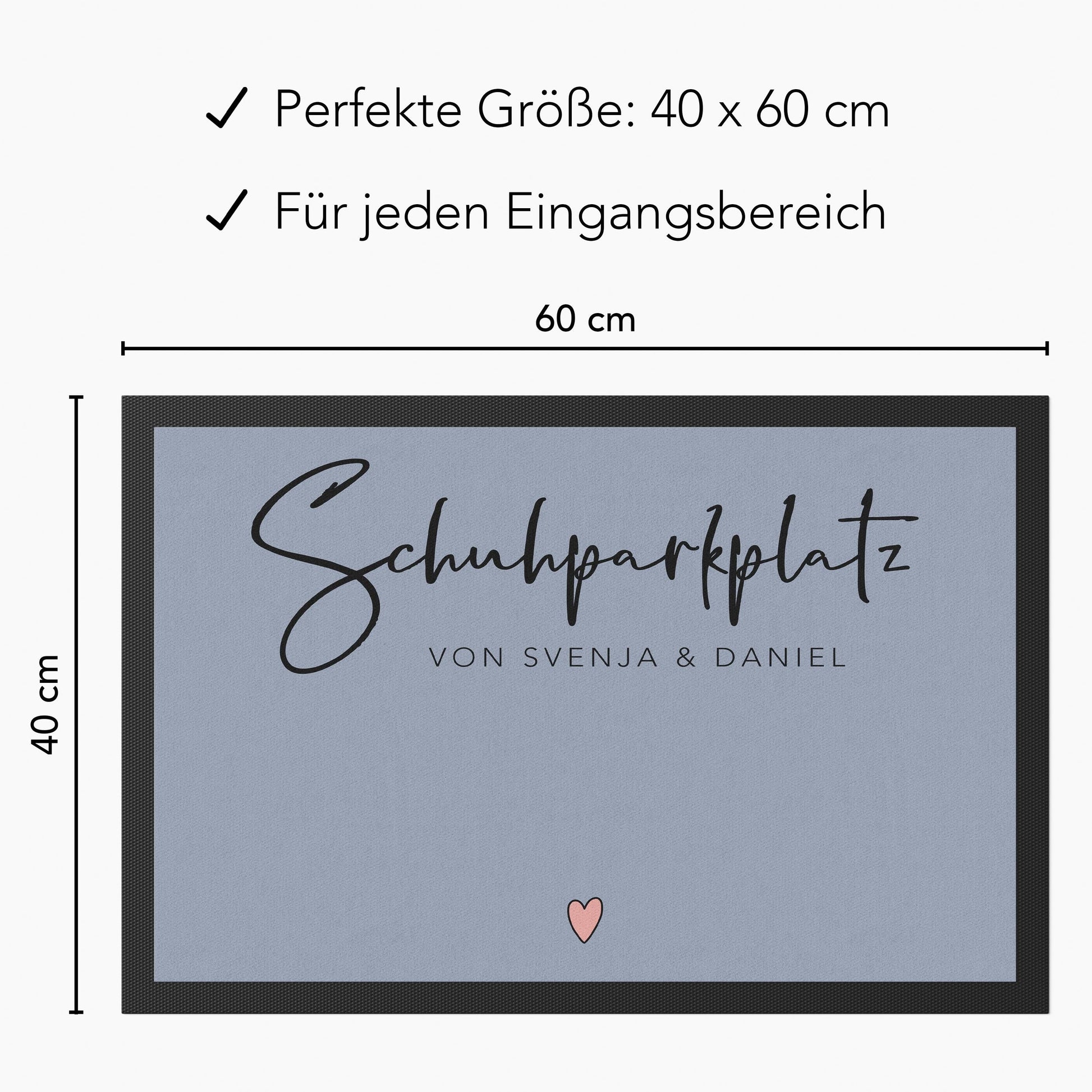 Schuhparkplatz Fußmatte personalisiert Schuhmatte Geschenk Familie Einzugsgeschenk Wohnung Fußabtreter Schmutzfangmatte für Innen 60x40 cm
