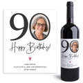 90. Geburtstag Geschenk Weinetiketten personalisierte Flaschenetiketten Foto Geburtstagsgeschenk Etiketten selbstklebend 2 Stück | 10x12 cm