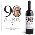 90. Geburtstag Geschenk Weinetiketten personalisierte Flaschenetiketten Foto Geburtstagsgeschenk Etiketten selbstklebend 2 Stück | 10x12 cm