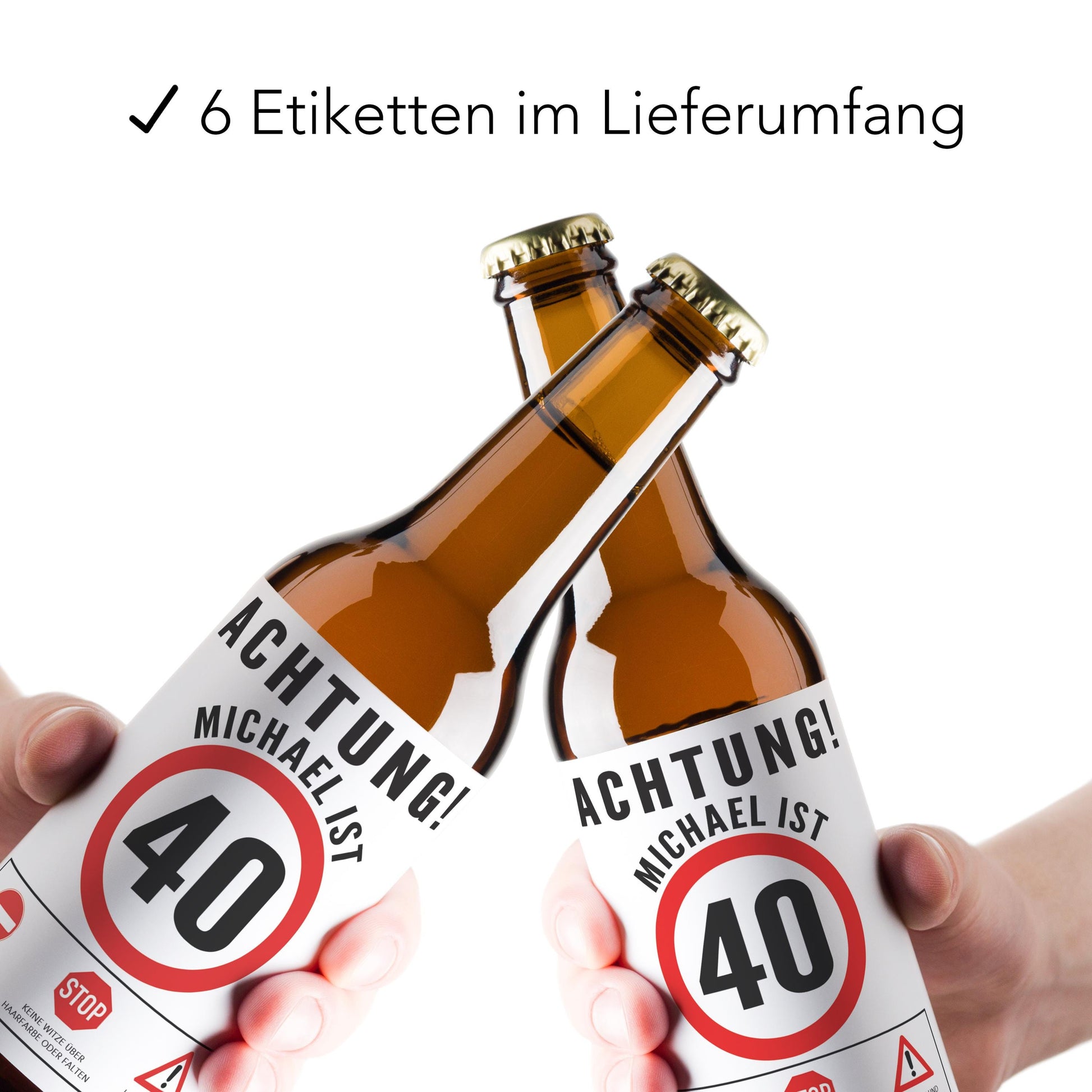 Bier Geschenk Mann 40. Geburtstag Bieretiketten personalisiert Männergeschenk Geburtstagsgeschenk Bierflaschen Etiketten 6 Stück | 9x9 cm