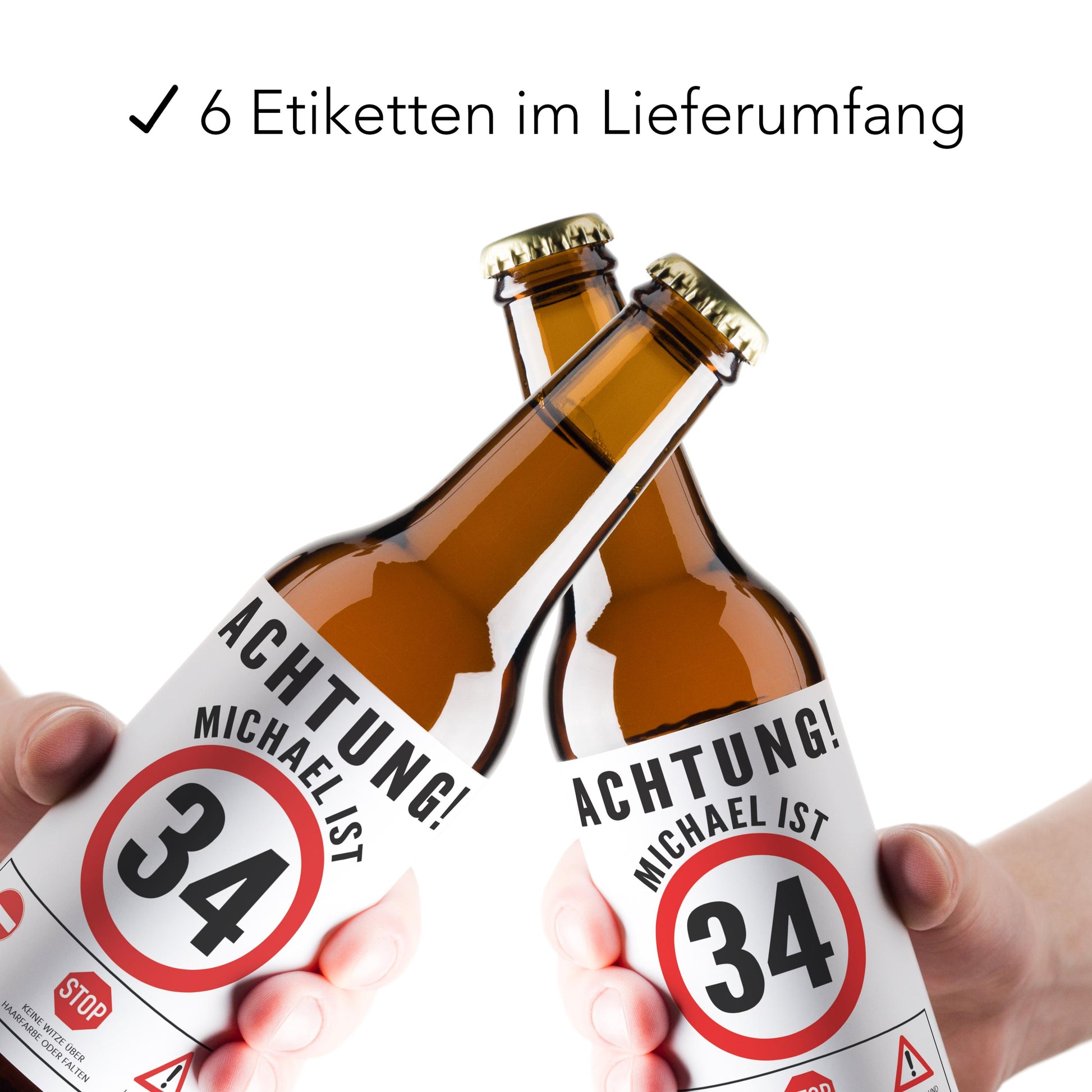 Bier Geschenk Mann Geburtstag Bieretiketten personalisiert Männergeschenk Geburtstagsgeschenk Bierflaschen Etiketten 6 Stück | 9x9 cm