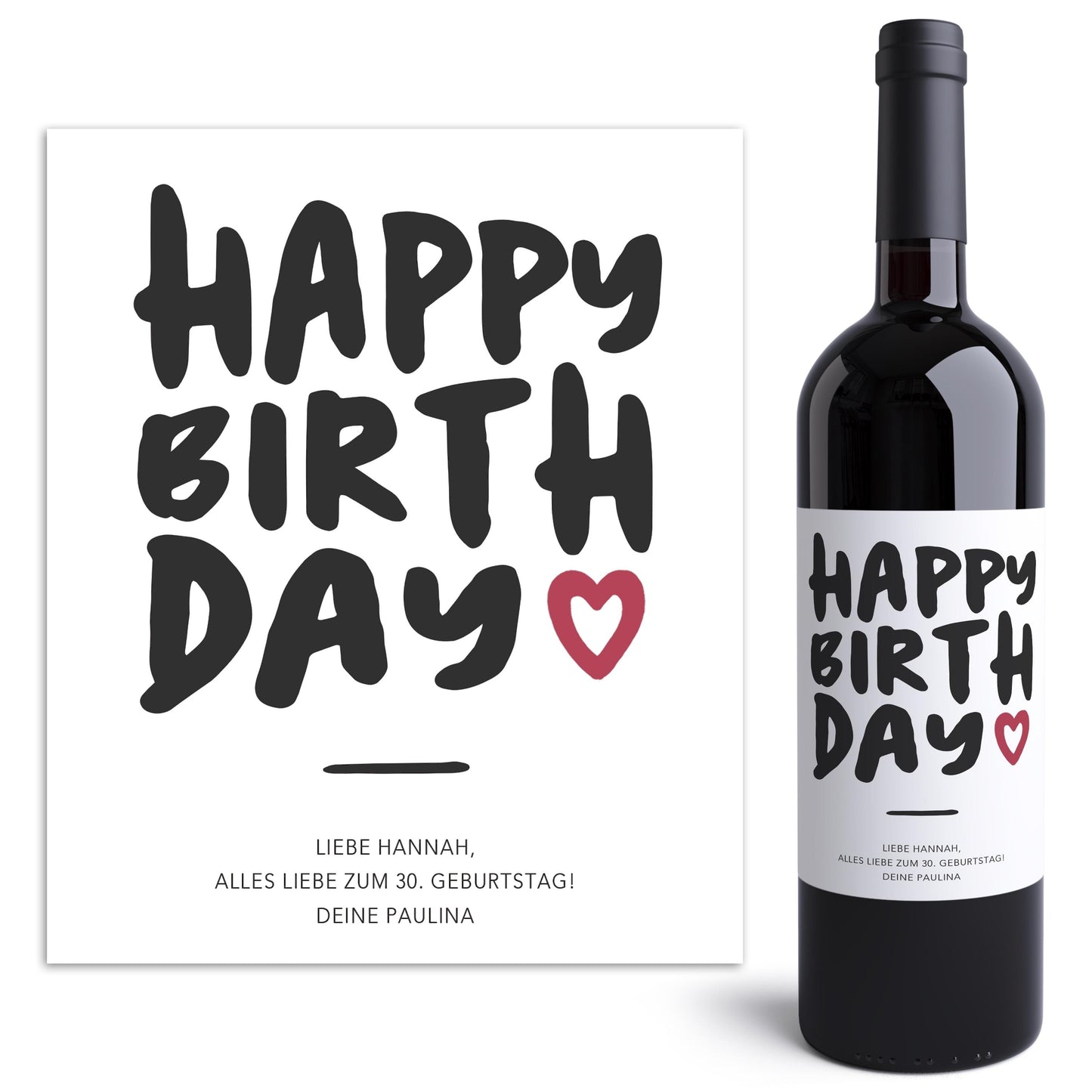 Geburtstag Frau Weinetiketten personalisierte Flaschenetiketten Happy Birthday Geburtstagsgeschenk Geschenk Etiketten 2 Stück | 10x12 cm