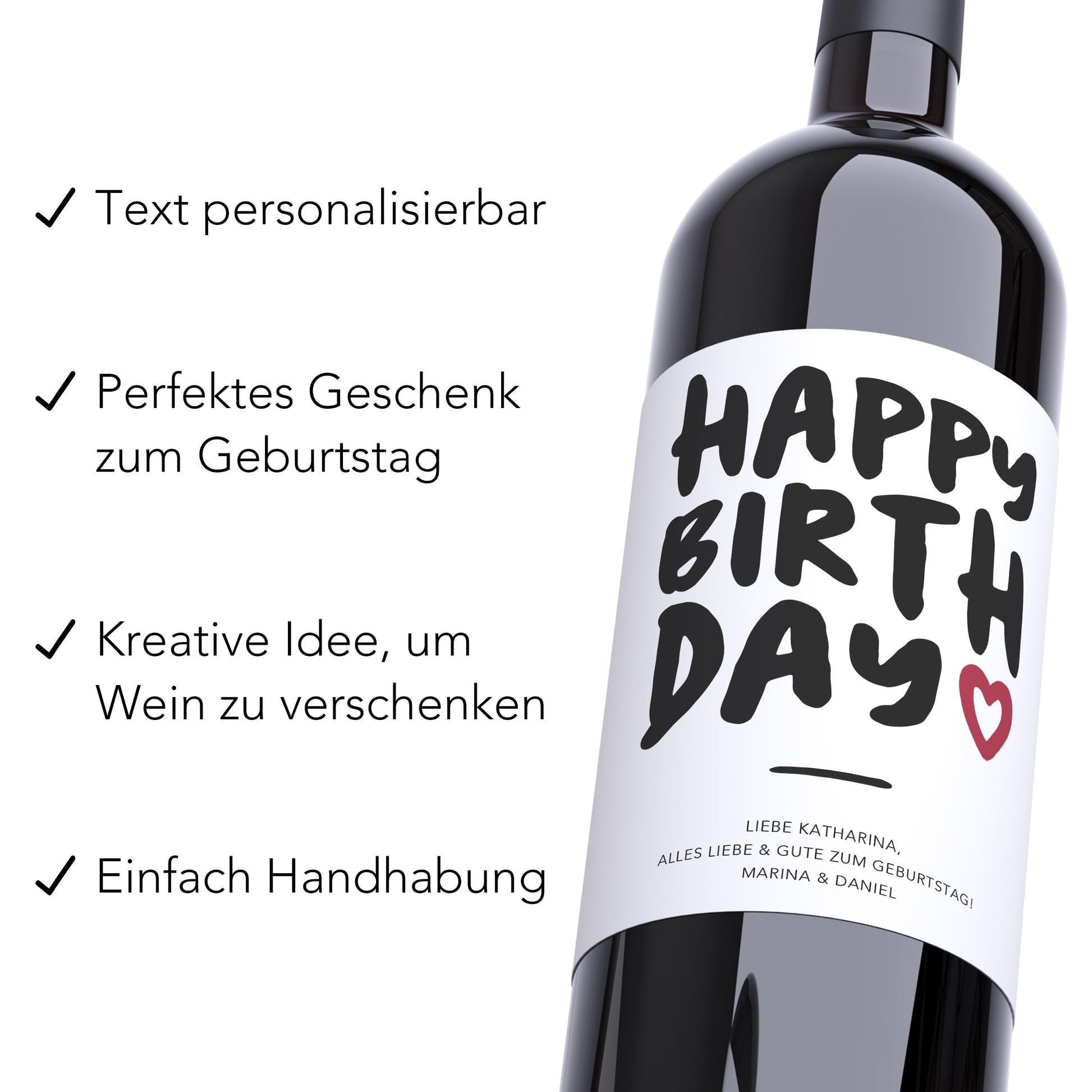 Geburtstag Frau Weinetiketten personalisierte Flaschenetiketten Happy Birthday Geburtstagsgeschenk Geschenk Etiketten 2 Stück | 10x12 cm