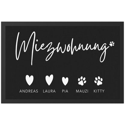 Katze Fußmatte personalisiert Einweihungsgeschenk Wohnung Geschenk Katzendeko Einzug Haustier Schmutzfangmatte für Innen 60x40 cm