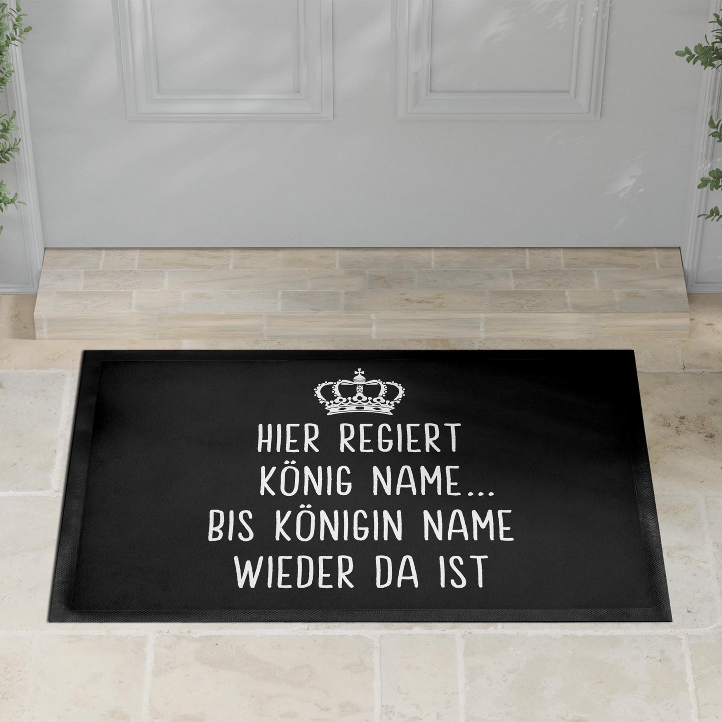 Fußmatte lustig personalisiert König Königin Wohnung Einweihungsgeschenk witzig Geschenk zum Einzug Schmutzfangmatte für Innen 60x40 cm