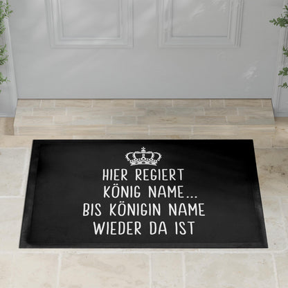 Fußmatte lustig personalisiert König Königin Wohnung Einweihungsgeschenk witzig Geschenk zum Einzug Schmutzfangmatte für Innen 60x40 cm