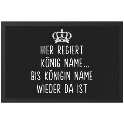 Fußmatte lustig personalisiert König Königin Wohnung Einweihungsgeschenk witzig Geschenk zum Einzug Schmutzfangmatte für Innen 60x40 cm