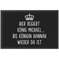 Fußmatte lustig personalisiert König Königin Wohnung Einweihungsgeschenk witzig Geschenk zum Einzug Schmutzfangmatte für Innen 60x40 cm