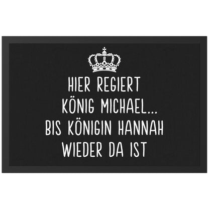 Fußmatte lustig personalisiert König Königin Wohnung Einweihungsgeschenk witzig Geschenk zum Einzug Schmutzfangmatte für Innen 60x40 cm