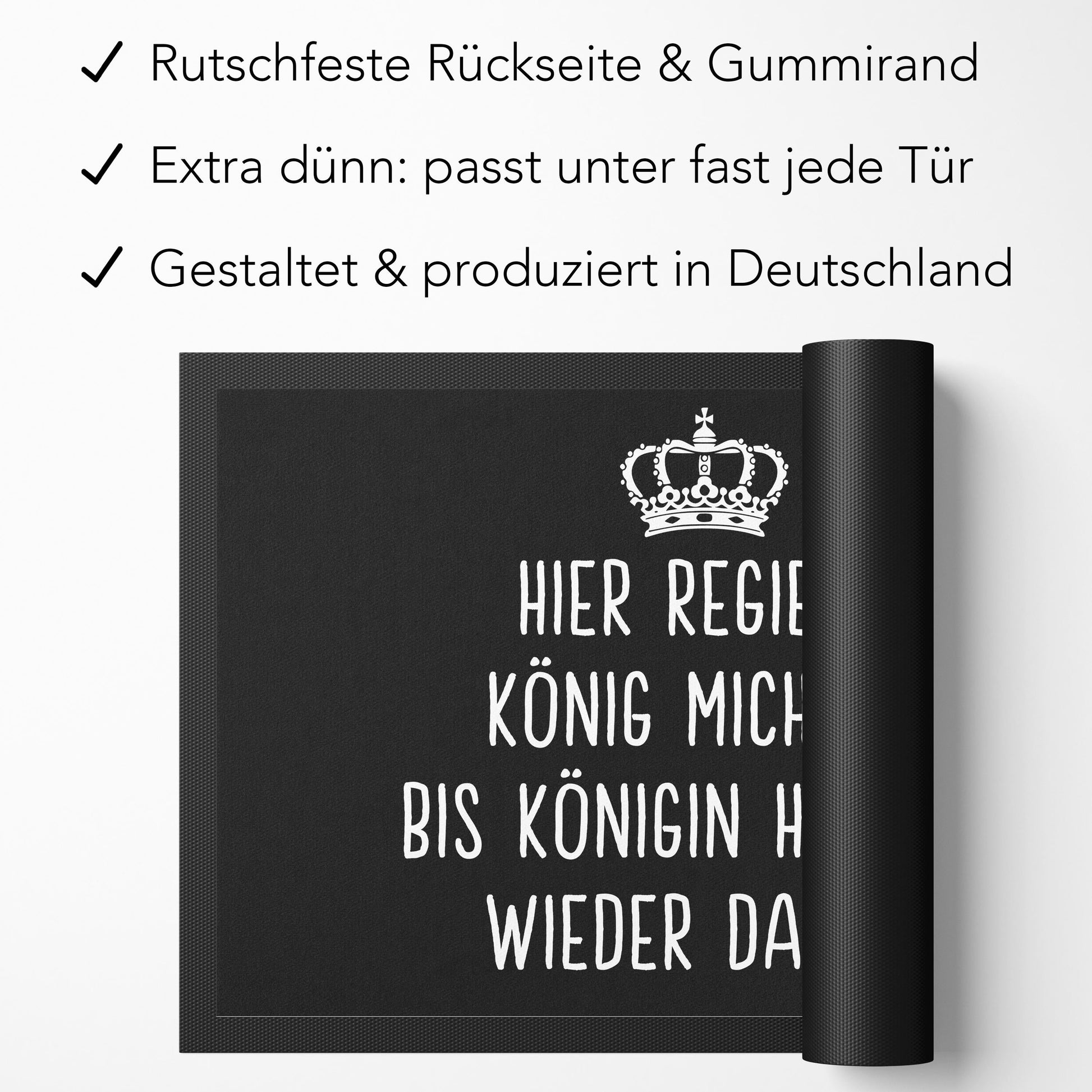 Fußmatte lustig personalisiert König Königin Wohnung Einweihungsgeschenk witzig Geschenk zum Einzug Schmutzfangmatte für Innen 60x40 cm