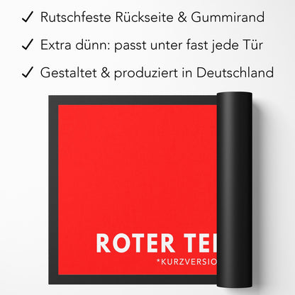 Roter Teppich Fußmatte Innen lustig Geschenk witzige Schmutzfangmatte Rot Einweihungsgeschenk Wohnung Fußabtreter für Innen 60x40 cm