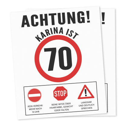 70. Geburtstag Flaschenetiketten personalisierte Weinetiketten Geburtstagsgeschenk Geschenk Wein Etiketten selbstklebend 2 Stück | 10x12 cm