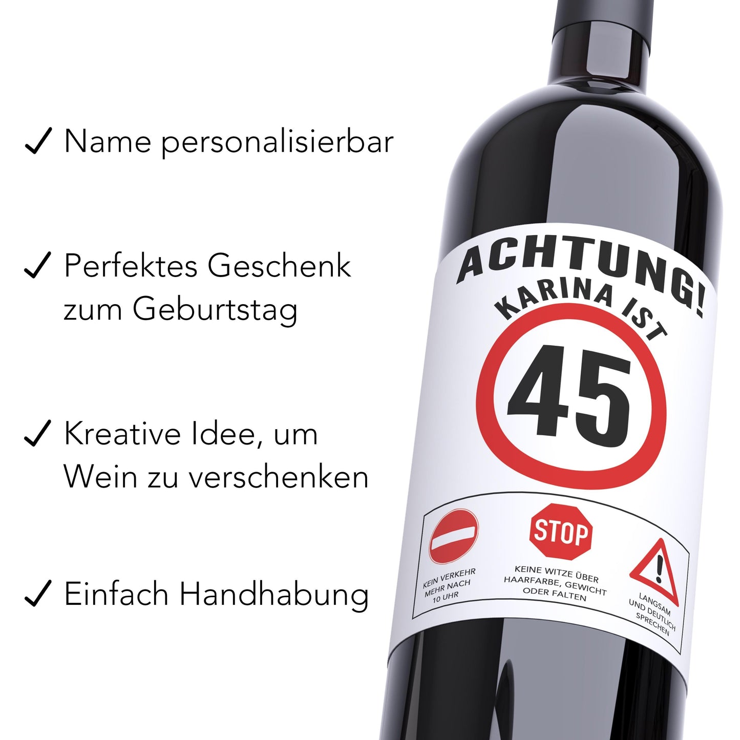 Geburtstag Flaschenetiketten personalisierte Weinetiketten Geburtstagsgeschenk Geschenk Wein Etiketten selbstklebend 2 Stück | 10x12 cm