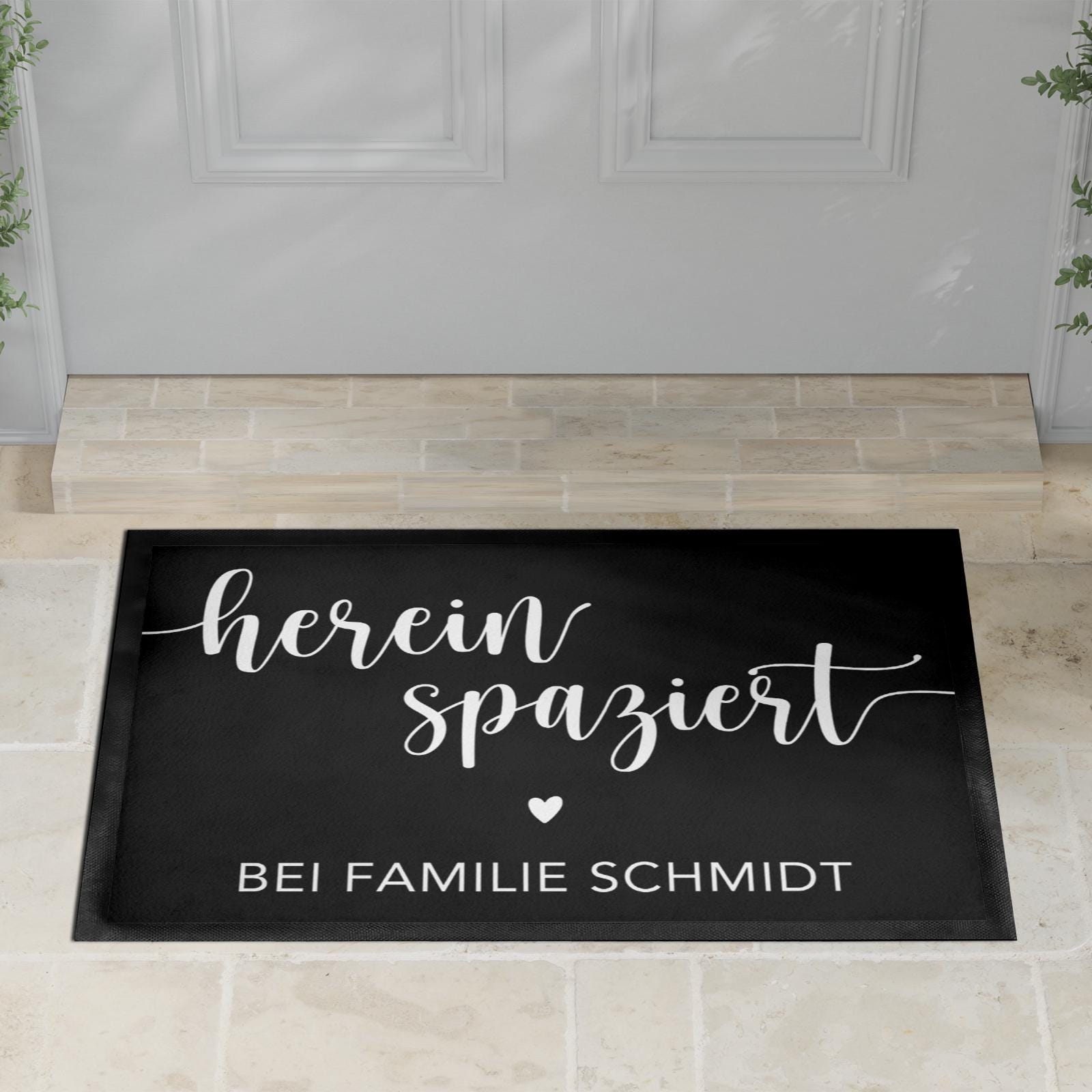 Hereinspaziert Fußmatte personalisiert Einzugsgeschenk Haus Wohnung Einweihungsgeschenk Geschenk Einzug Richtfest für Innen 60x40 cm