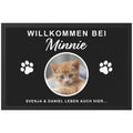 Fußmatte Katze personalisiert Einweihungsgeschenk Wohnung Geschenk Haustier Fußabtreter Haustür Türmatte Schmutzfangmatte für Innen 60x40 cm