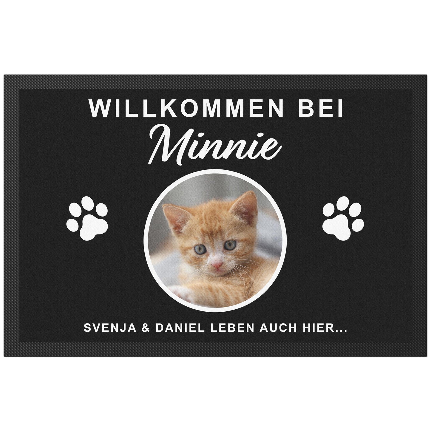 Fußmatte Katze personalisiert Einweihungsgeschenk Wohnung Geschenk Haustier Fußabtreter Haustür Türmatte Schmutzfangmatte für Innen 60x40 cm