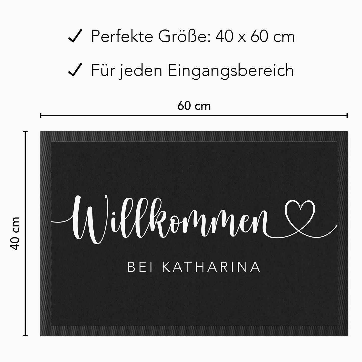 Fußmatte personalisiert Willkommen Wohnung Einweihungsgeschenk Geschenk zum Einzug ins Haus Schmutzfangmatte für Innen 60x40 cm
