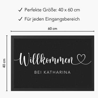 Fußmatte personalisiert Willkommen Wohnung Einweihungsgeschenk Geschenk zum Einzug ins Haus Schmutzfangmatte für Innen 60x40 cm