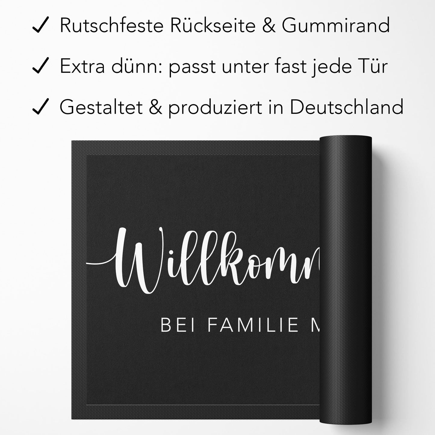 Fußmatte personalisiert Willkommen Wohnung Einweihungsgeschenk Geschenk zum Einzug ins Haus Schmutzfangmatte für Innen 60x40 cm