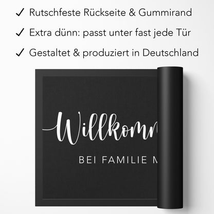 Fußmatte personalisiert Willkommen Wohnung Einweihungsgeschenk Geschenk zum Einzug ins Haus Schmutzfangmatte für Innen 60x40 cm