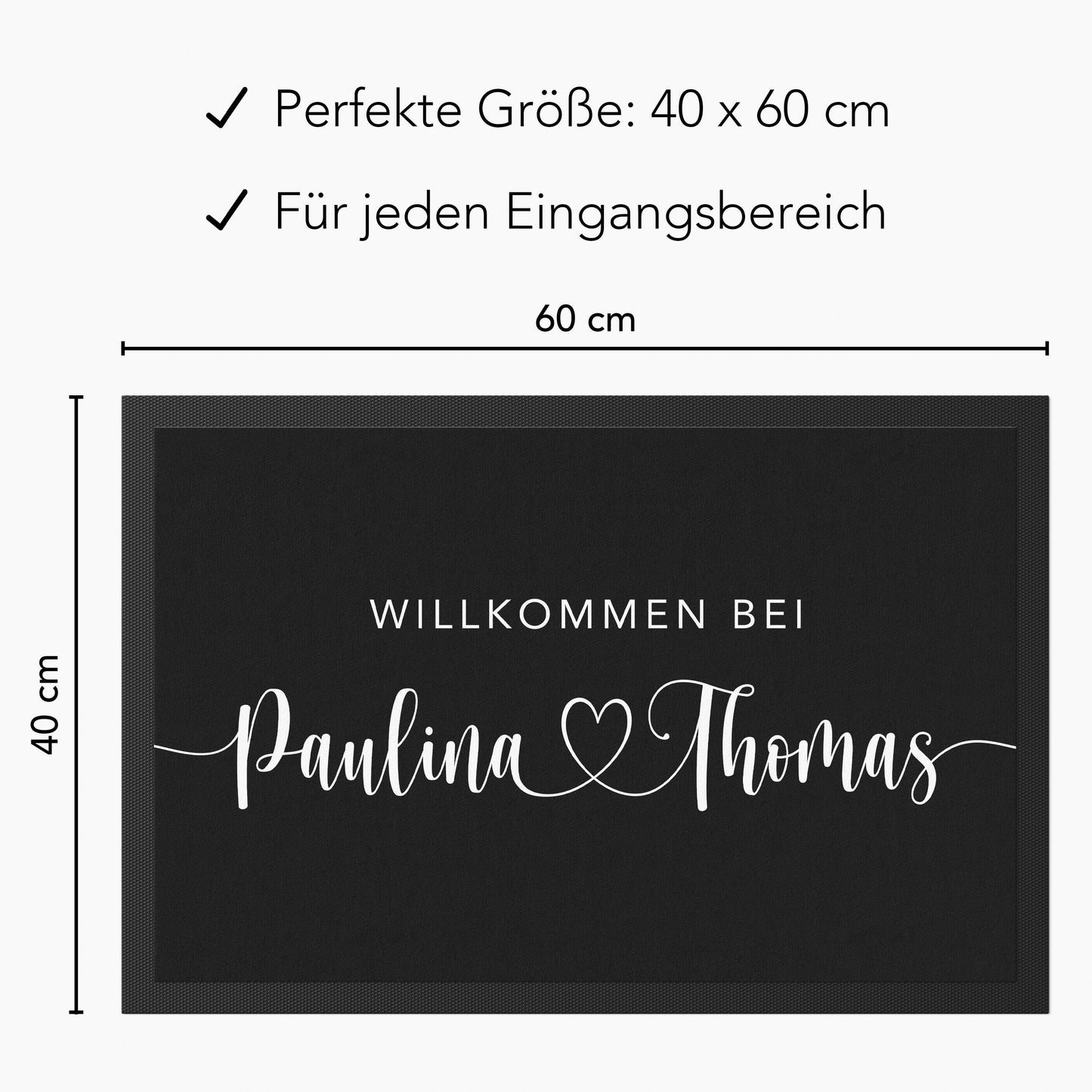 Personalisiert Fußmatte Einzugsgeschenk Wohnung Einweihungsgeschenk Geschenk zum Einzug ins Haus Schmutzfangmatte für Innen 60x40 cm
