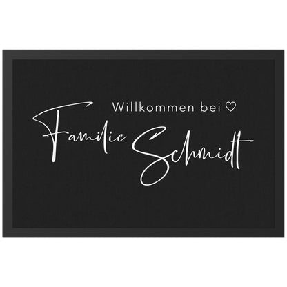 Fußmatte Familie personalisiert Willkommen Wohnung Einweihungsgeschenk Geschenk zum Einzug ins Haus Schmutzfangmatte für Innen 60x40 cm