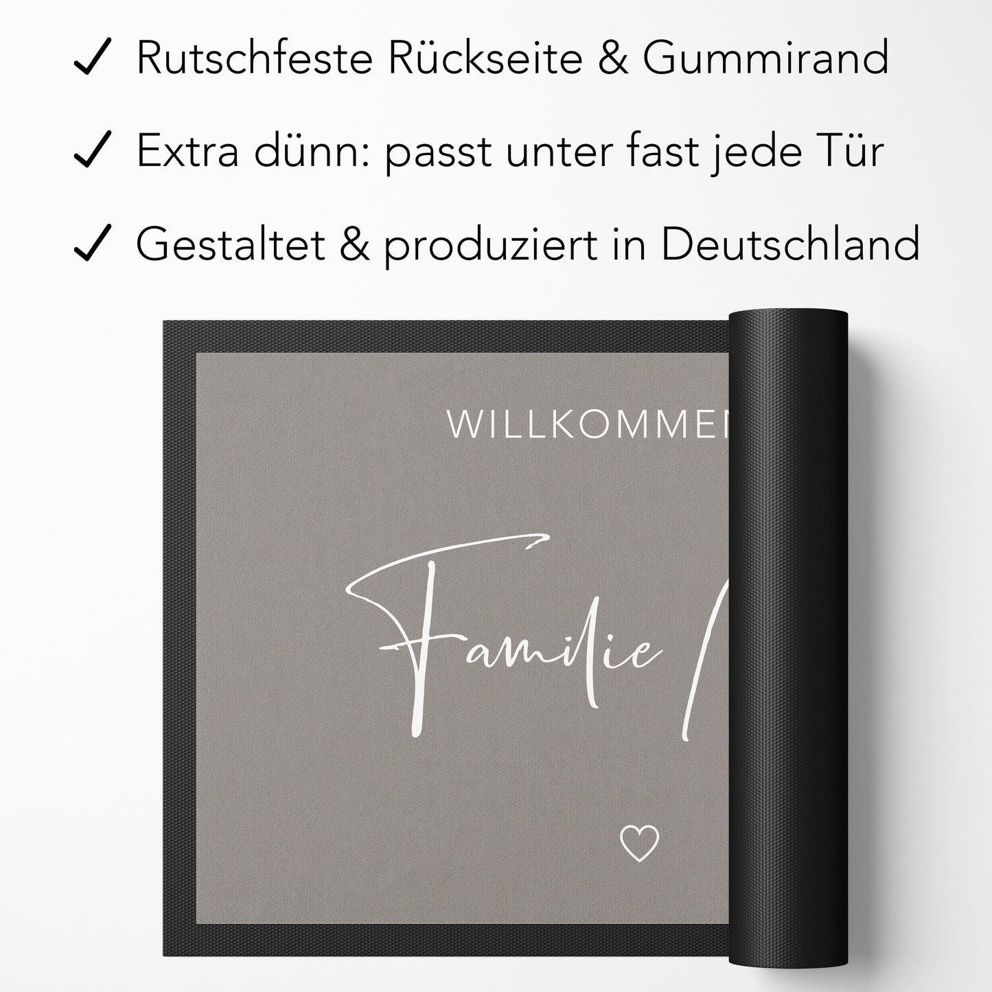 Fußmatte Familie personalisiert Willkommen Wohnung Einweihungsgeschenk Geschenk zum Einzug Richtfest Schmutzfangmatte für Innen 60x40 cm