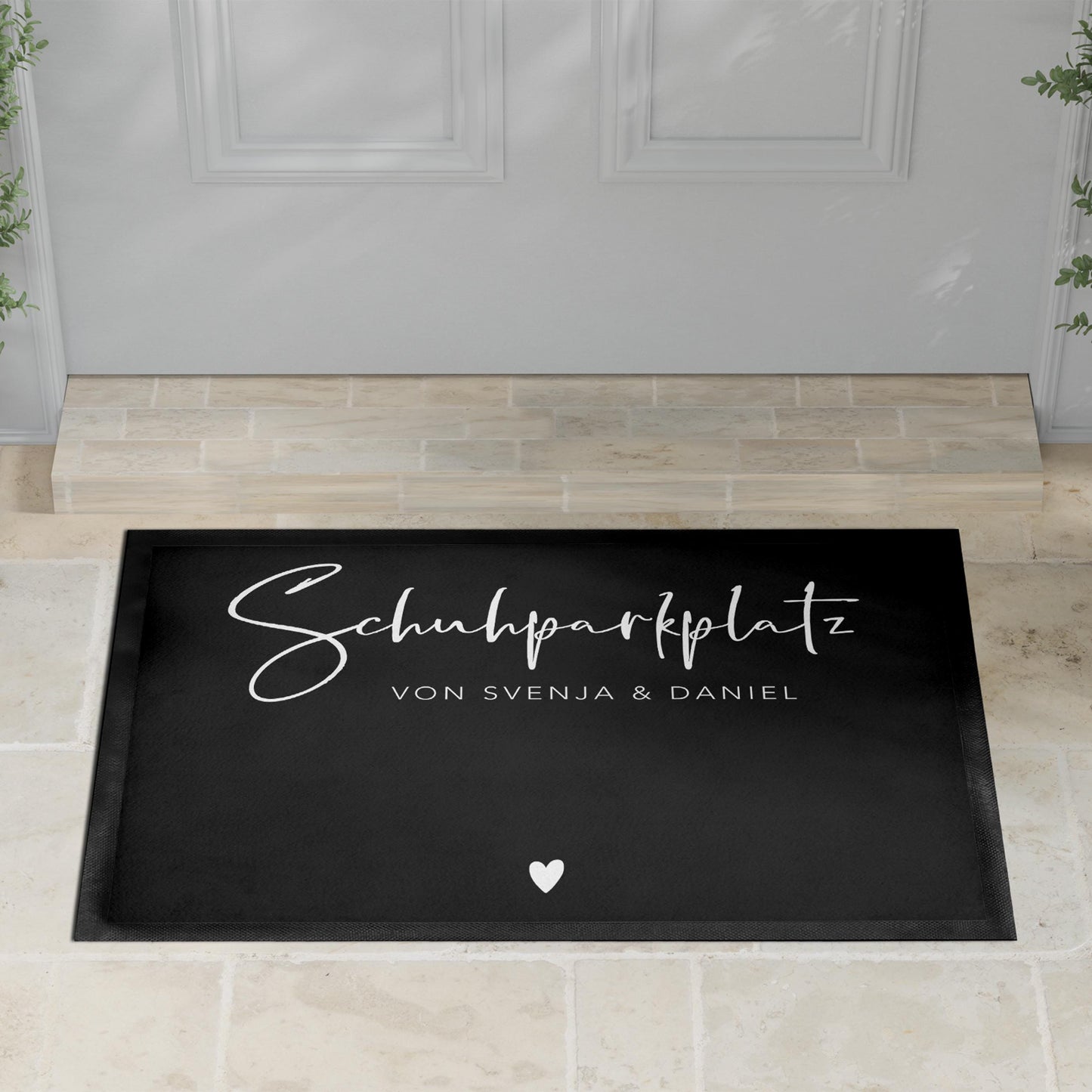 Schuhparkplatz Fußmatte personalisiert Schuhmatte Geschenk Familie Einzugsgeschenk Wohnung Fußabtreter Schmutzfangmatte für Innen 60x40 cm