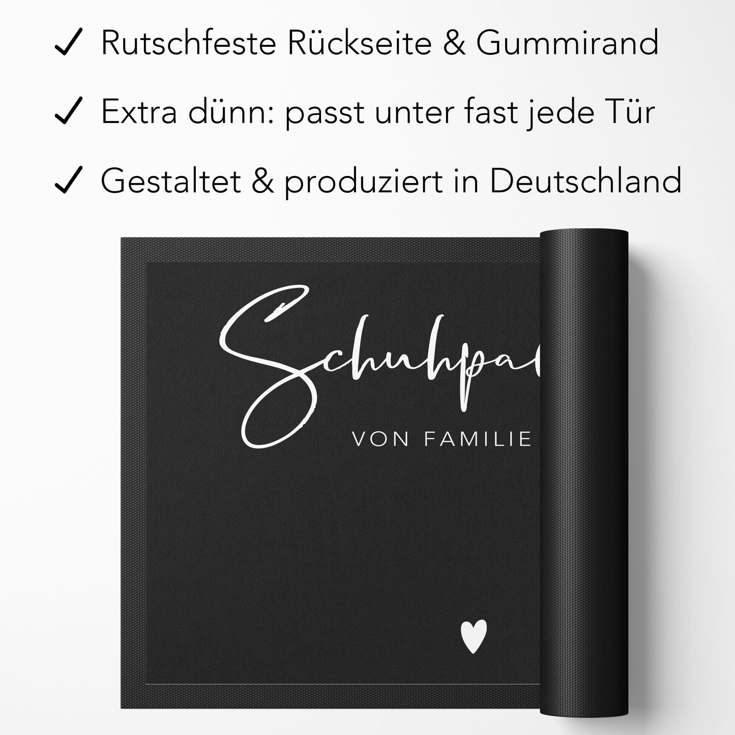 Schuhparkplatz Fußmatte personalisiert Schuhmatte Geschenk Familie Einzugsgeschenk Wohnung Fußabtreter Schmutzfangmatte für Innen 60x40 cm